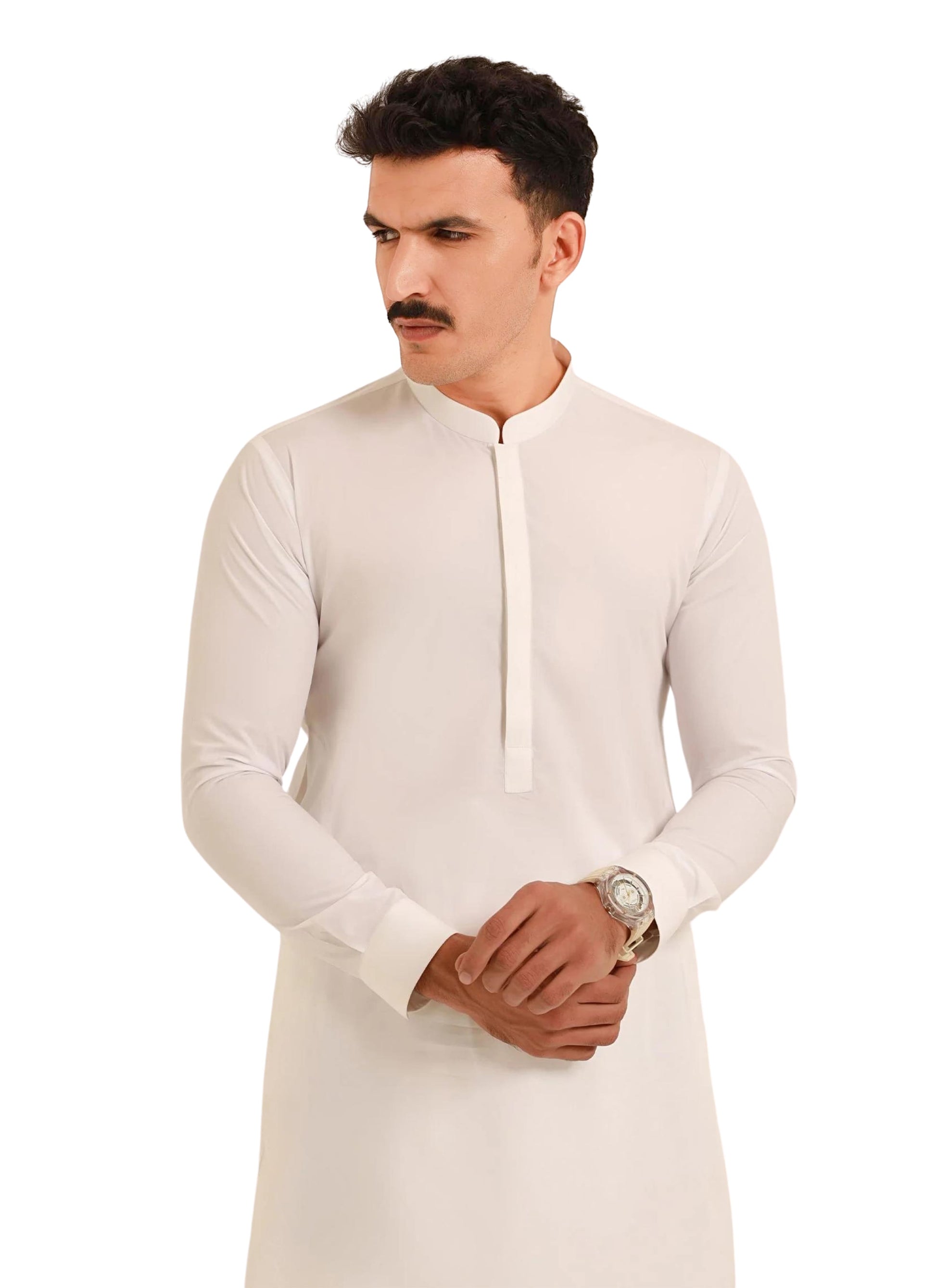 Paper Cotton fabric by SGF — close-up of elegant off-white cotton outfit, breathable and soft unstitched men’s fabric Pakistan.