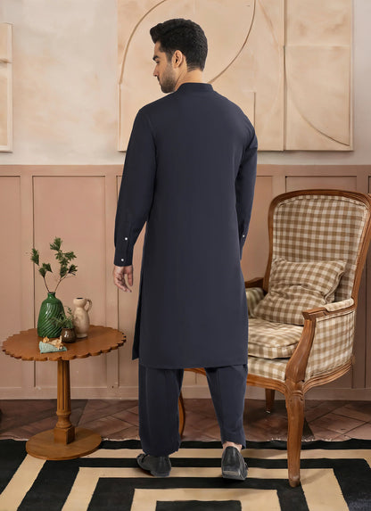 Charcoal grey men's fabric styled for office and formal wear