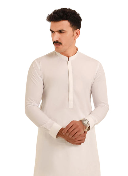 Paper Cotton fabric by SGF — close-up of elegant off-white cotton outfit, breathable and soft unstitched men’s fabric Pakistan.