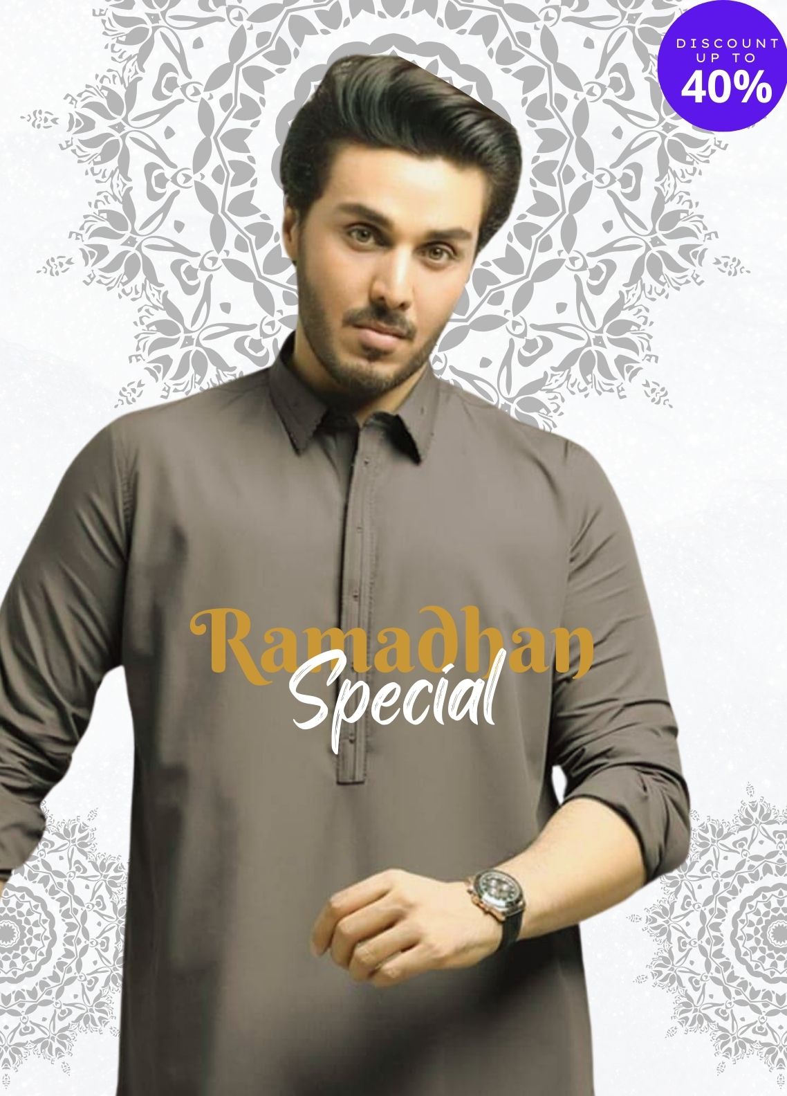 Sheikh Gulzar Fabrics Rehmat 3-Suit Set — Ramadan Special offer with premium unstitched fabrics, charity proceeds supporting Darulmuwadat orphanage Pakistan.